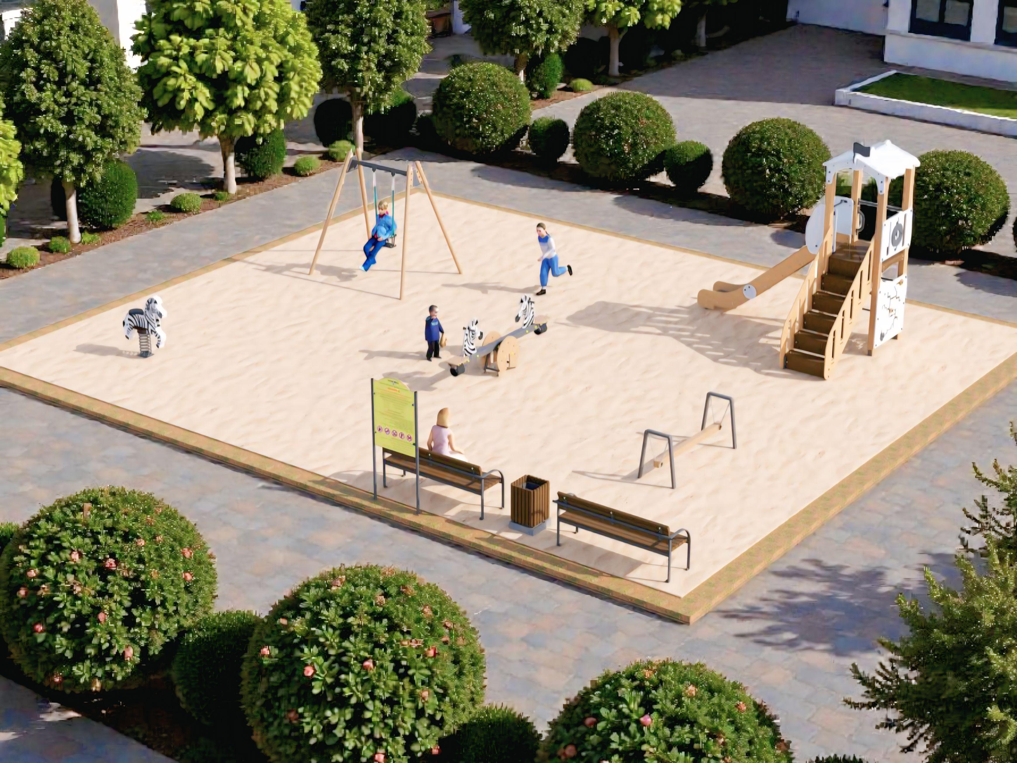 3D проект детской площадки 145м2