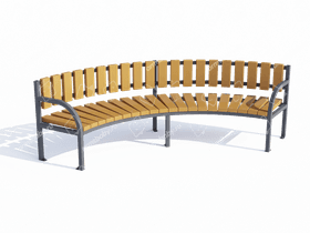 Диван парковый полукруглый Диван парковый полукруглый