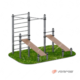 Комплекс из 2 скамеек для пресса и трех турников Комплекс из 2 скамеек для пресса и трех турников