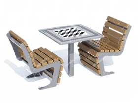 Шахматный столик со скамьями Шахматный столик со скамьями