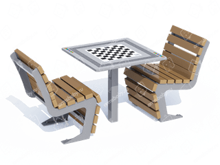 Шахматный столик со скамьями Шахматный столик со скамьями