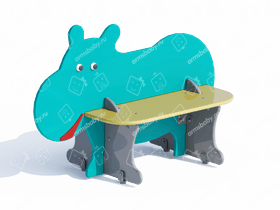Скамья детская «Бегемотик» Скамья детская «Бегемотик»